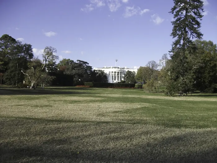 Framed Print : The white house with the park Framed Print : The white house with the park