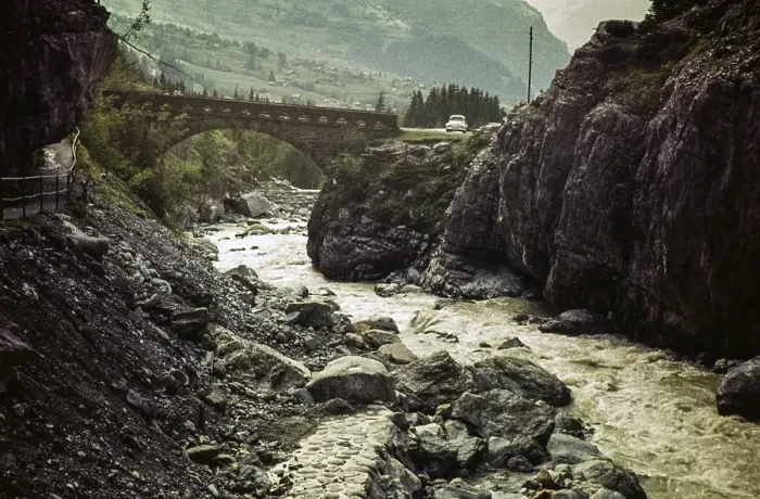 Framed Print : White Luetschine, gorge of the river Lutschen, glacier gorge, Grindelwald, Canton Bern, Switzerland, Europe 1961 1961, Europe