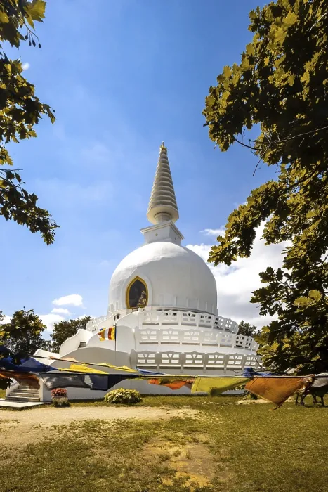 Framed Print : White Peace Stupa Zalaszanto Framed Print : White Peace Stupa Zalaszanto