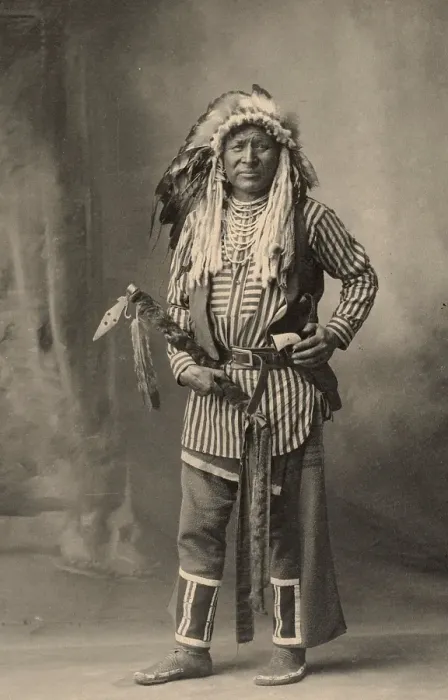 Framed Print : White Swan, Crows, North American Indian tribe, after a painting by F.A.Rinehart, 1899, Historic, digitally restored reproduction of an original from the period