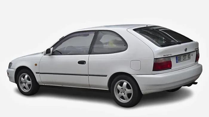 Framed Print : White Toyota Corolla E100 series
