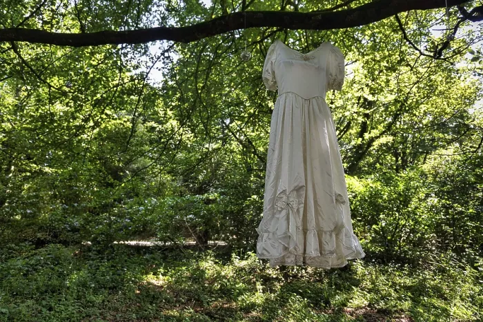 Framed Print : White wedding dress, wedding gown