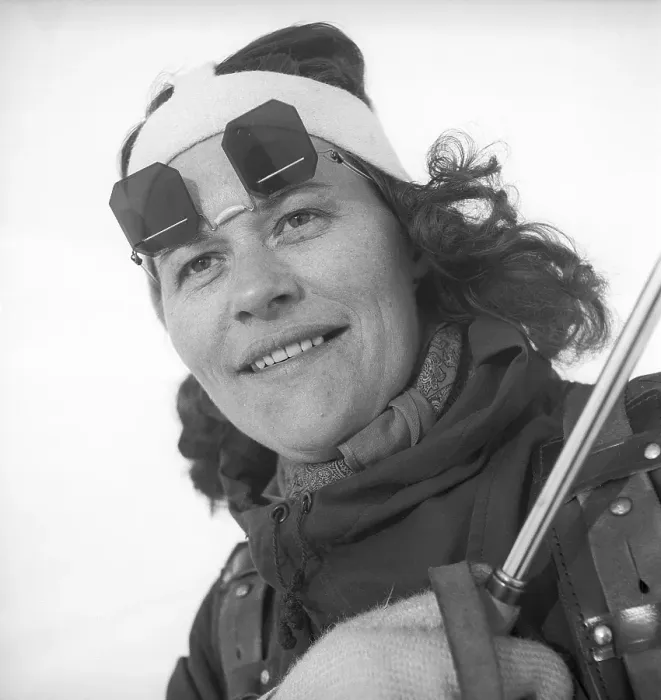 Framed Print : She who tracks the mountain weather. It is the weather observer Anna-Lisa Wikdahl in Riksgraensen in northern Sweden that six times a day is out doing her measurements and reading the instruments