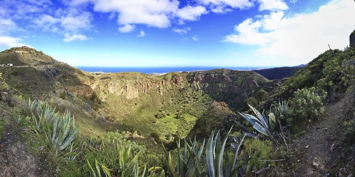 Framed Print : Wide view of Bandama crater with fascinating sky