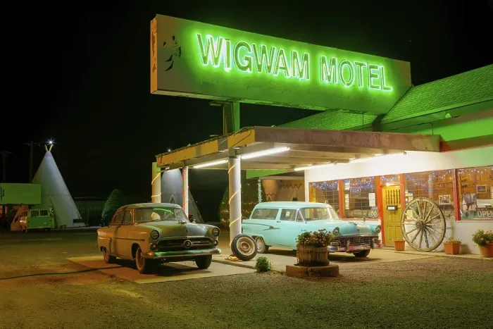 Framed Print : Wigwam Motel at night, Holbrook Framed Print : Wigwam Motel at night, Holbrook