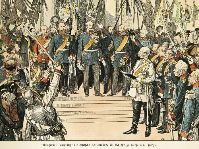 Framed Print : Wilhelm I receiving the German imperial dignity at Versailles Palace 1871