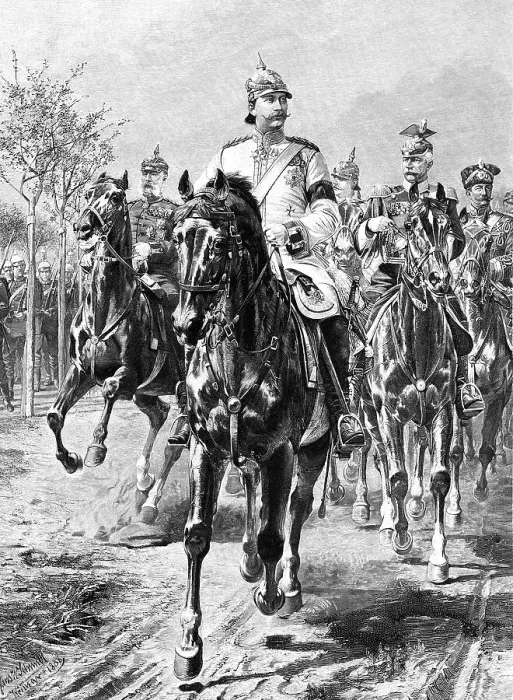 Framed Print : Wilhelm II or William II, and his entourage on horseback Framed Print : Wilhelm II or William II, and his entourage on horseback