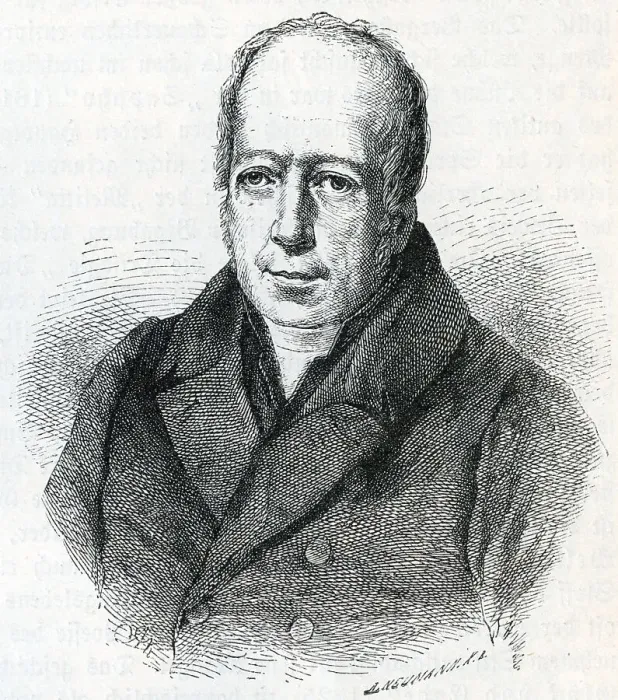 Framed Print : Wilhelm von Humboldt. Historical illustration from Otto von Leixner: Illustrated history of German literature