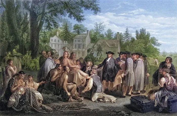 Framed Print : William Penn's Treaty with the Indians 1682 Framed Print : William Penn's Treaty with the Indians 1682