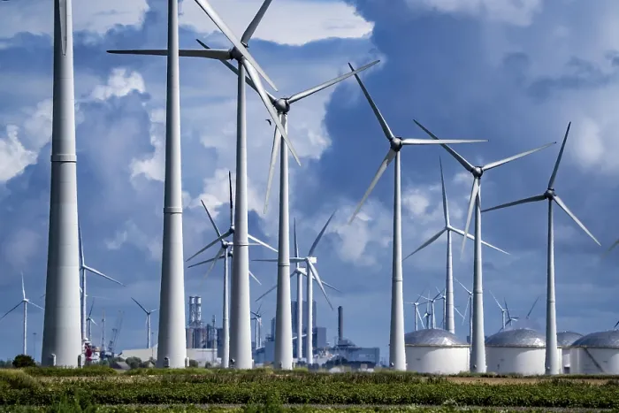 Framed Print : Wind farms Westereems and Growind
