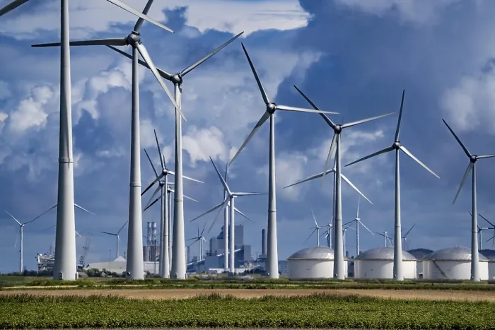 Framed Print : Wind farms Westereems and Growind