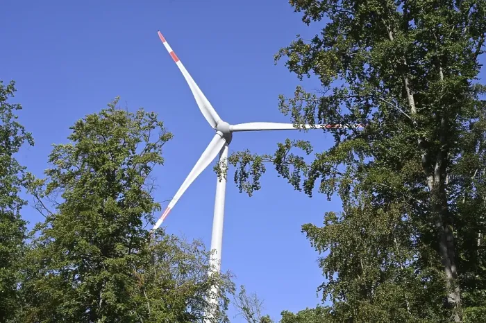 Framed Print : Wind turbine in the forest, Lower Franconia Framed Print : Wind turbine in the forest, Lower Franconia