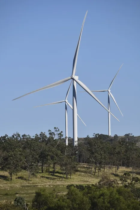 Framed Print : Wind turbines at the Coopers Gap Wind Farm