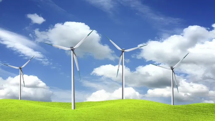 Framed Print : Wind turbines farm