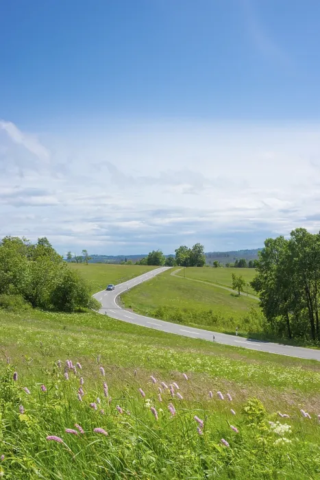 Framed Print : A winding road near St