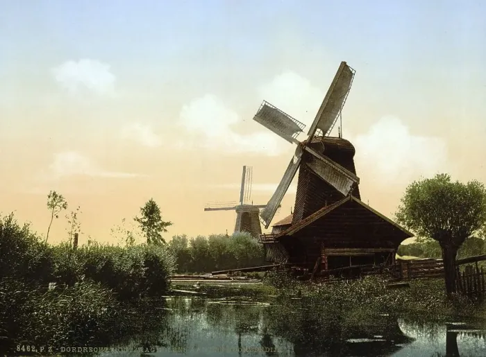 Framed Print : Windmills on the Noordendijk, Dordrecht Framed Print : Windmills on the Noordendijk, Dordrecht