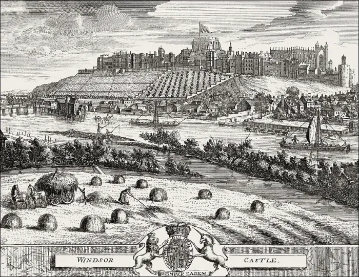 Framed Print : Windsor Castle, 1727, royal residence at Windsor Framed Print : Windsor Castle, 1727, royal residence at Windsor