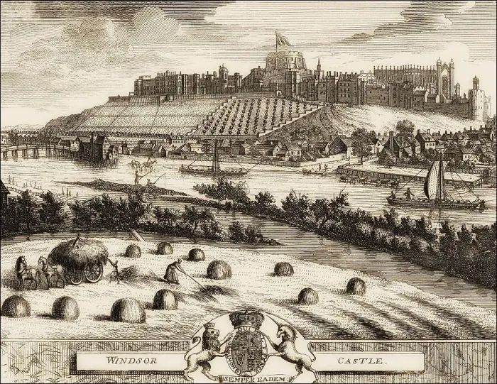 Framed Print : Windsor Castle, 1727, royal residence at Windsor Framed Print : Windsor Castle, 1727, royal residence at Windsor