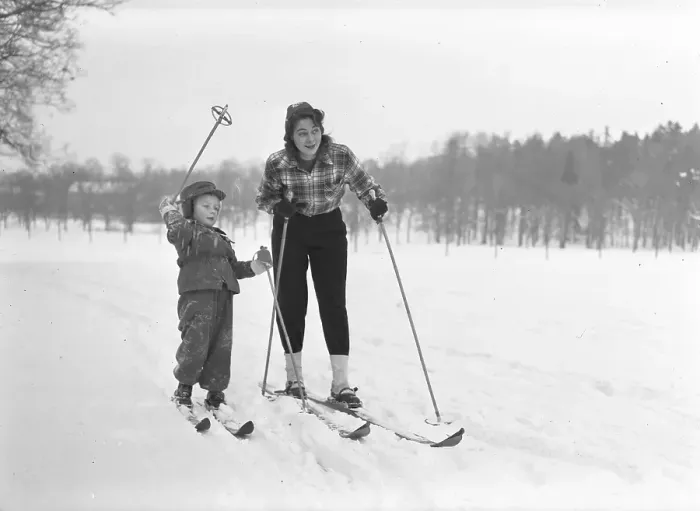 Framed Print : Winter in the 1940s. Actress Maerta Toren