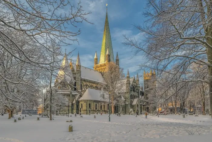 Framed Print : Winter, Cathedral, Nidaros, Trondheim