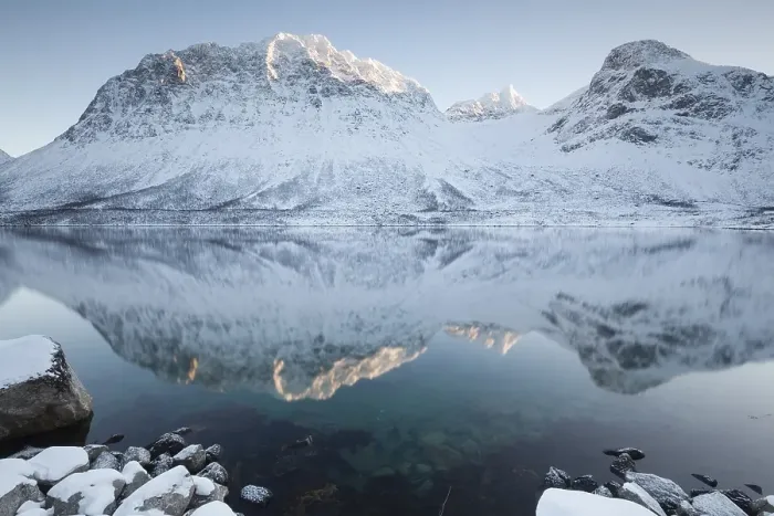 Framed Print : Winter on the Grotfjorden, Kvaloya