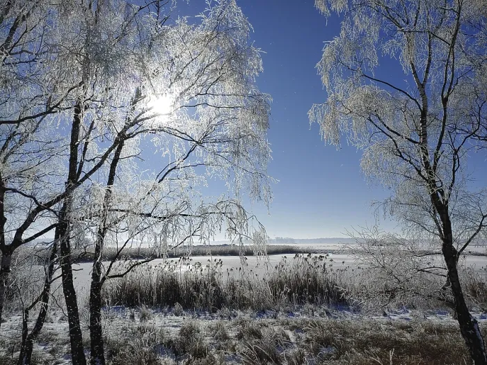 Framed Print : Winter in heavy frost through the Elbe valley Framed Print : Winter in heavy frost through the Elbe valley