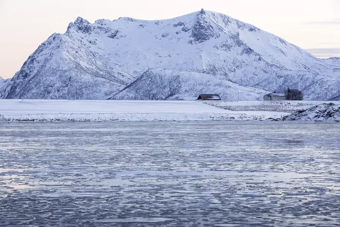 Framed Print : Winter landscape in Lofoten, Norway