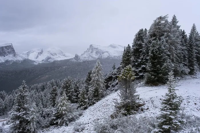 Framed Print : Winter landscape in the mountains of the Dolomites