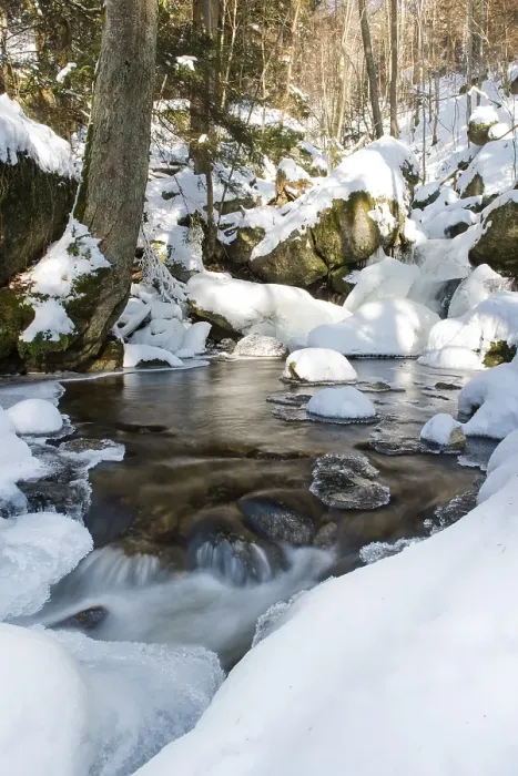 Framed Print : Winter in Ysperklamm Gorge, Waldviertel or Forest Quarter