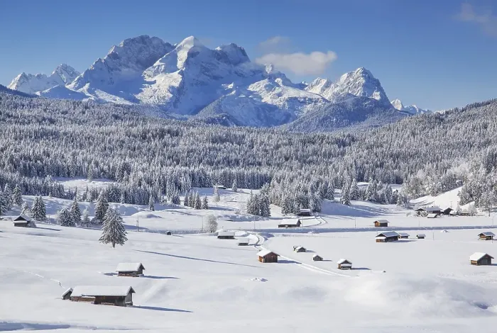 Framed Print : Winterly hummock meadows with Zugspitze group in the Wetterstein mountains Framed Print : Winterly hummock meadows with Zugspitze group in the Wetterstein mountains