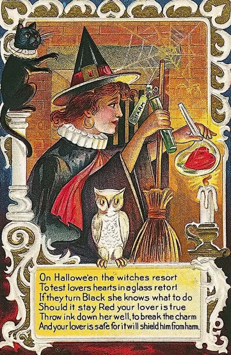 Framed Print : Witch mixing a potion, white owl