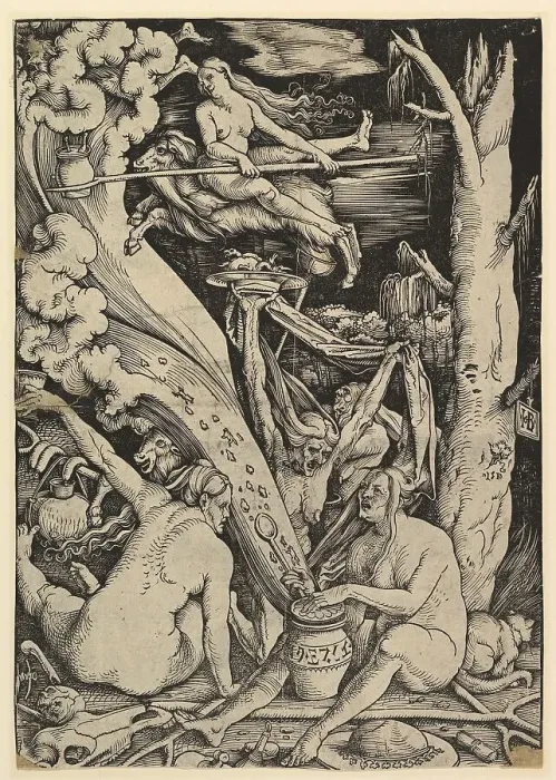 Framed Print : Witches, after a painting by Hans Baldung Framed Print : Witches, after a painting by Hans Baldung