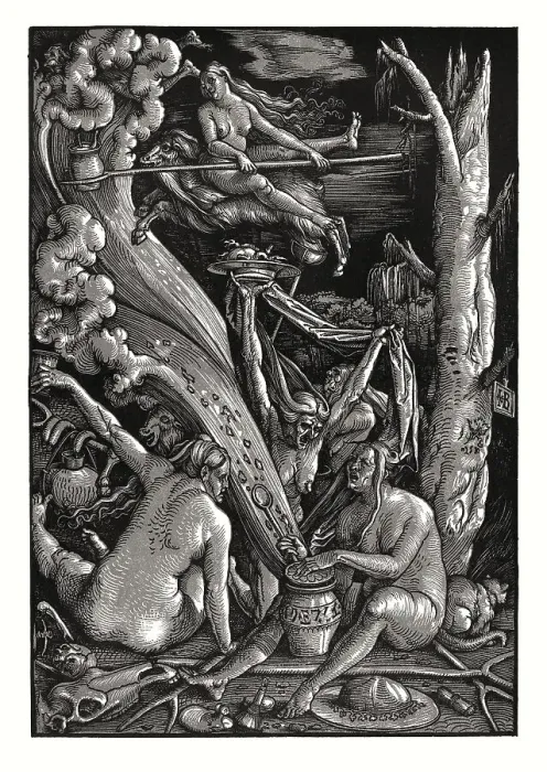 Framed Print : Three witches prepare for the Sabbath