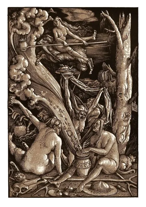 Framed Print : Three witches prepare for the Sabbath