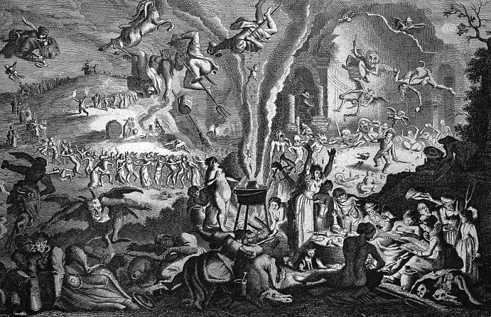 Framed Print : Witches Sabbath, representation from the 17th Century