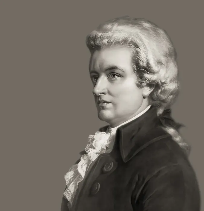 Framed Print : Wolfgang Amadeus Mozart, 1756 - 1791, composer of classical music, First Viennese School, digitally edited