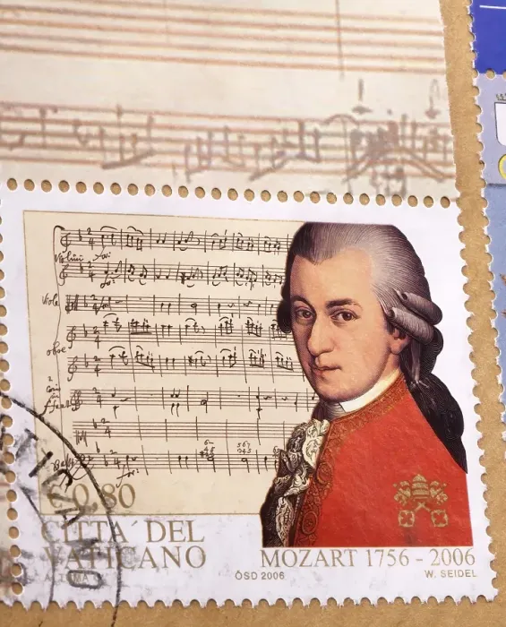 Framed Print : Wolfgang Amadeus Mozart, 1756 - 1791, composer of classical music, First Viennese School, Stamp from the Vatican on a letter, Stamped, Vatican, Italy, Europe Framed Print : Wolfgang Amadeus Mozart, 1756 - 1791, composer of classical music, First Viennese School, Stamp from the Vatican on a letter, Stamped, Vatican, Italy, Europe