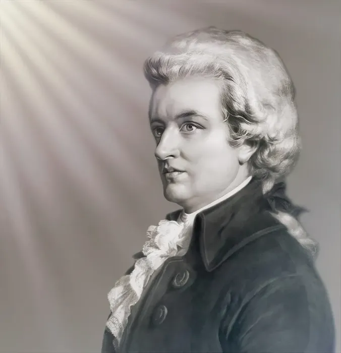 Framed Print : Wolfgang Amadeus Mozart, 1756 - 1791, composer of classical music, First Viennese School, digitally edited
