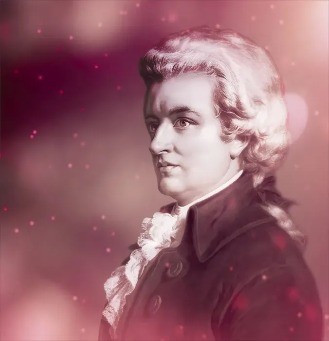Framed Print : Wolfgang Amadeus Mozart, 1756 - 1791, composer of classical music, First Viennese School, digitally edited