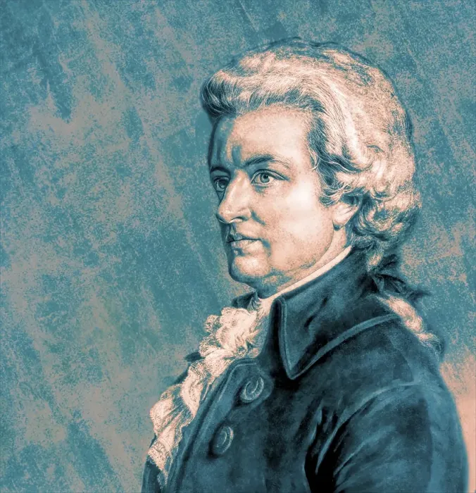 Framed Print : Wolfgang Amadeus Mozart, 1756 - 1791, composer of classical music, First Viennese School, digitally edited
