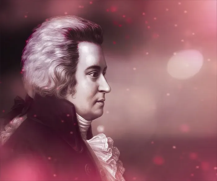 Framed Print : Wolfgang Amadeus Mozart, 1756 - 1791, composer of classical music, First Viennese School, digitally edited