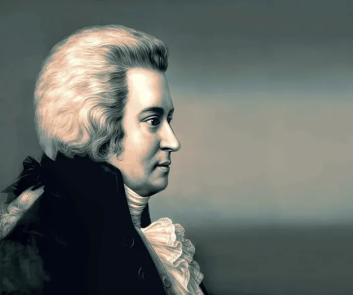 Framed Print : Wolfgang Amadeus Mozart, 1756 - 1791, composer of classical music, First Viennese School, digitally edited