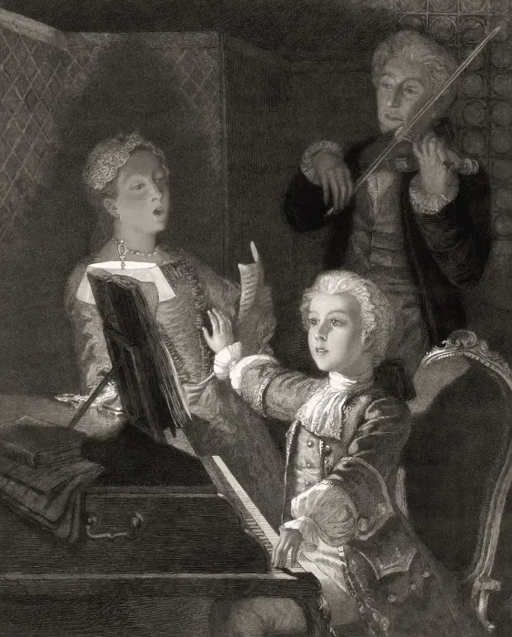 Framed Print : Wolfgang Amadeus Mozart at the age of 10, 1756 - 1791, composer of classical music, First Viennese School, digitally edited