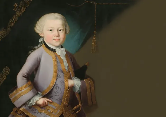 Framed Print : Wolfgang Amadeus Mozart at the age of 6, 1756 - 1791, composer of classical music, First Viennese School, digitally edited