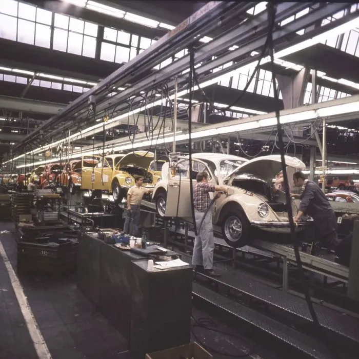 Framed Print : Wolfsburg, VW plant ca, 1972-75, production