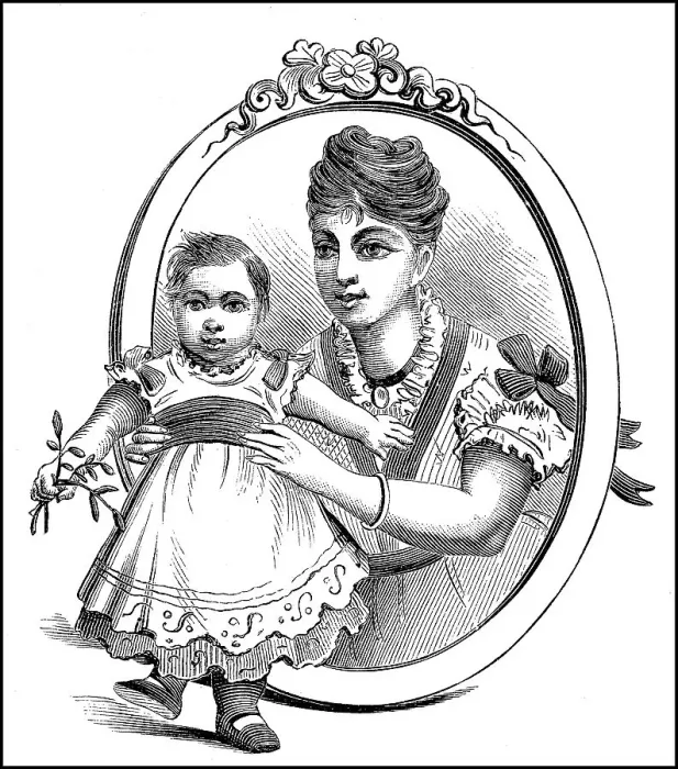 Framed Print : Woman and Baby from Germany, Women in the 19th century