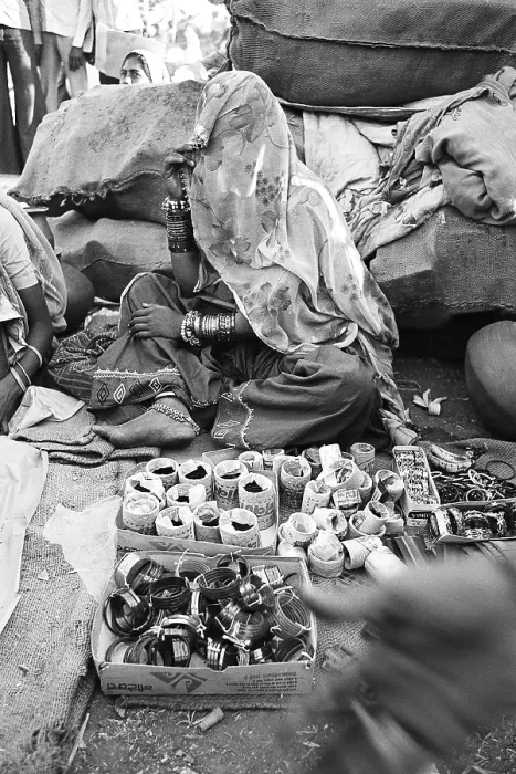 Framed Print : Woman bangle vendor Vautha fair Gujarat India Asia 1983