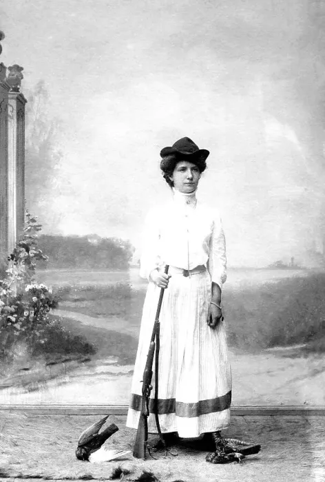 Framed Print : Woman with Rifle and Killed Birds