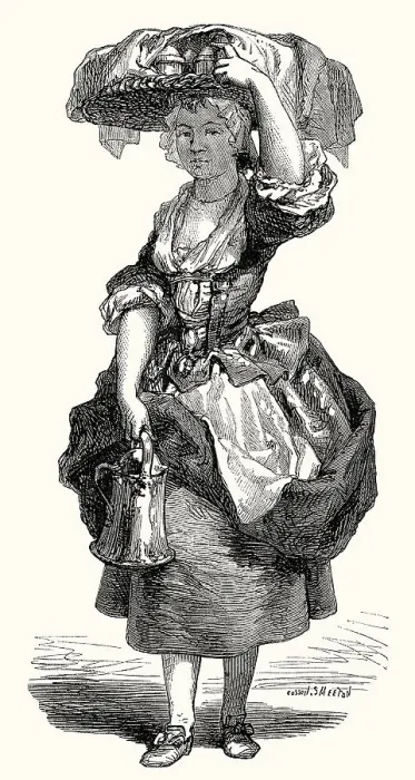 Framed Print : A woman selling cream, Paris, France