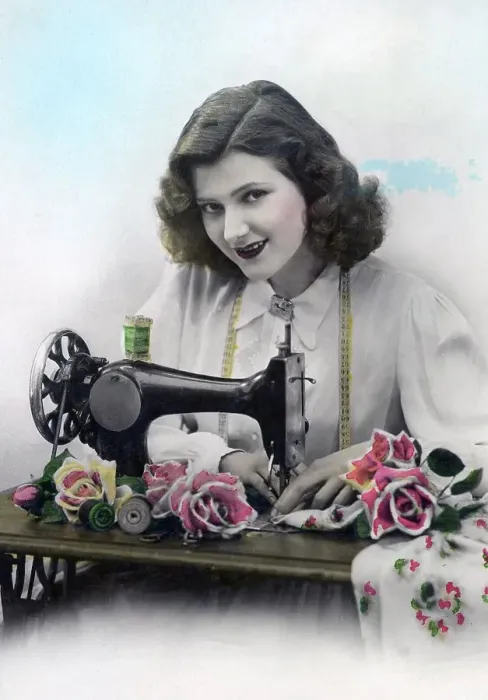 Framed Print : Woman sewing, ca. 1930, Germany, Europe